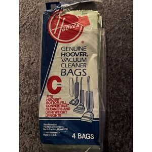Hoover Type C Vacuum Cleaner Bags 3-Pack New Genuine - Open Bag 3 Unused Bags